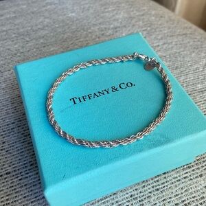 Tiffany Two Tone 750/925 Twist Braid Chain Bracelet